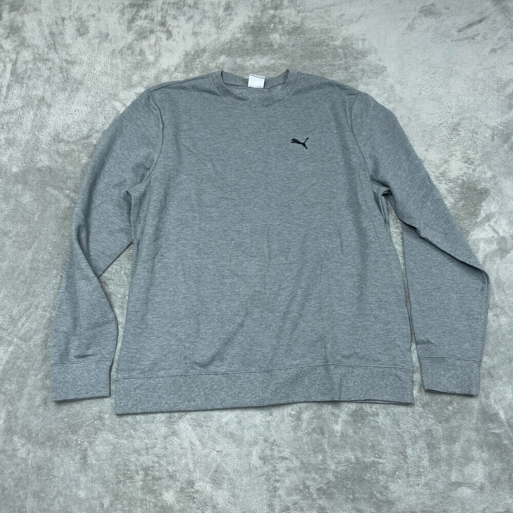 Puma Gray Crewneck Sweatshirt XL Cotton Blend Casual Lightweight a1149